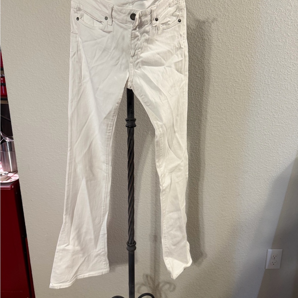 PAIGE Women's Cream Flare Jeans